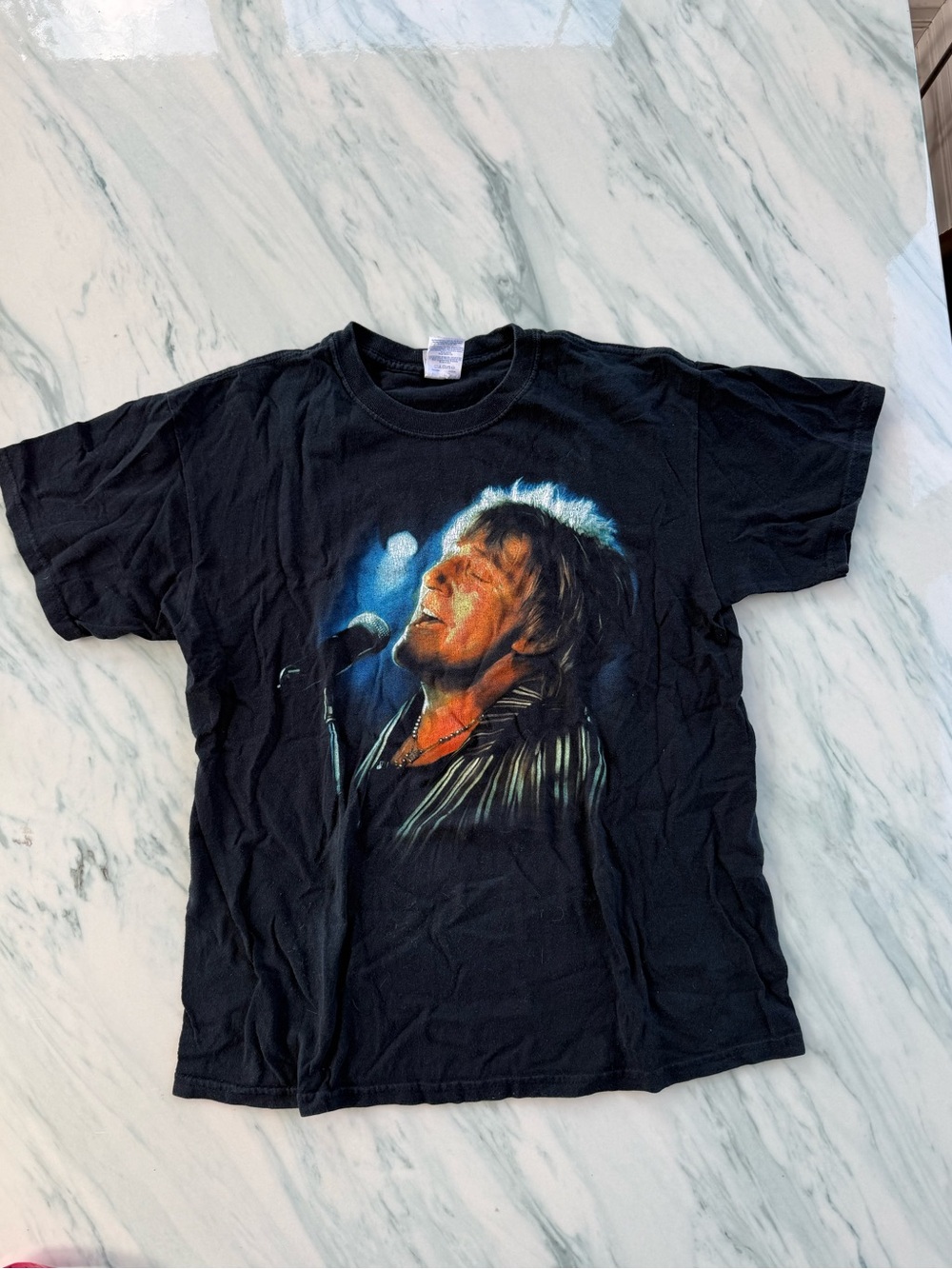 Rod Stewart 2008 tour Gildan Black Short-Sleeve Graphic Band Tee